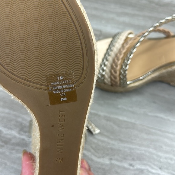 NEW! Nine West Halsee Espadrille Wedge Heel Braided Strappy Sandals Womens 7 - Picture 10 of 12